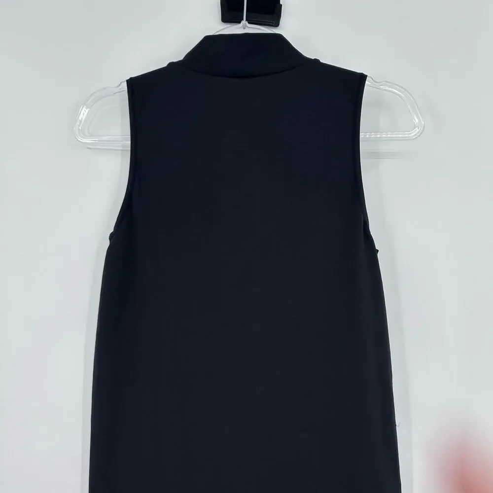 Yummie Black Sleeveless Mock Neck Bodycon Midi Dress Shaping Size L Slimming